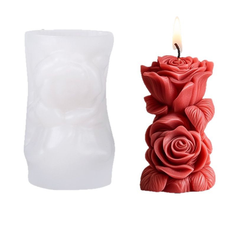 Resin Craft Ideas - 3D Rose Flower Shaped Candle Silicone
