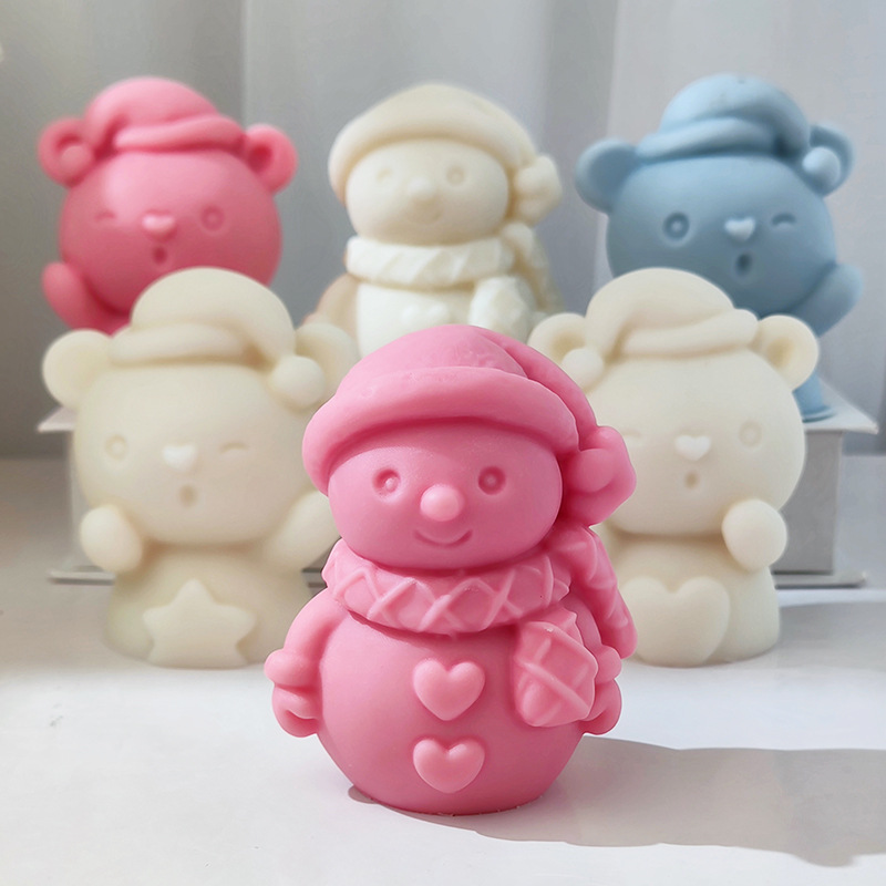 Resin Craft Ideas - Christmas Snowman Silicone Mold 3D Santa