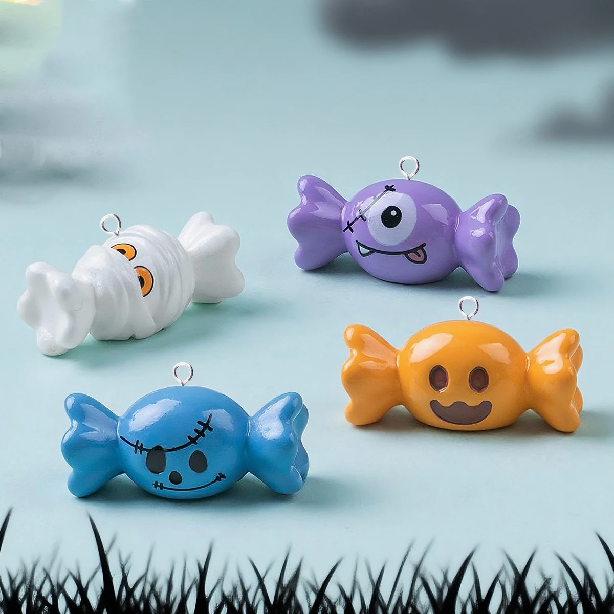 Resin Craft Projects - 10Pcs European Halloween Candy Resin Charms