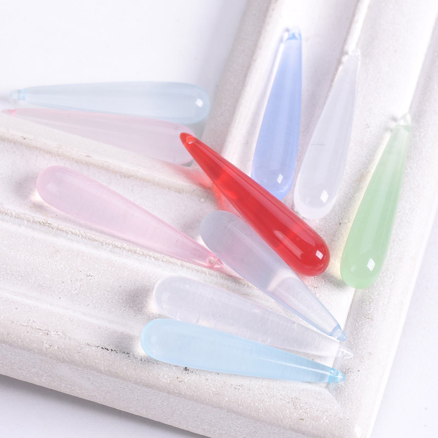Resin Craft Projects - 10pcs Long Teardrop Shape 35x7mm Resin