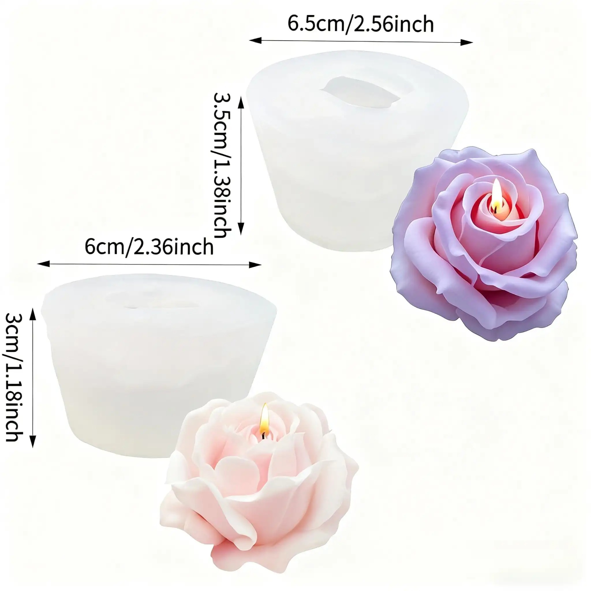 2-Piece Romantic 3D Rose Silic - Resin Craft Ideas ulasan dan harga