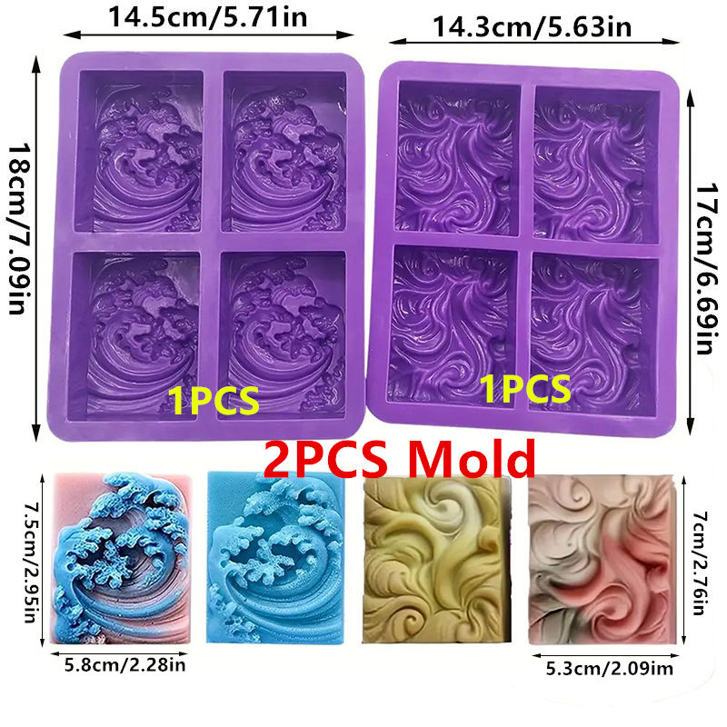 2PCS/4PCS 4-Cavity Ocean Wave  - Resin Ocean Wave Mold ulasan dan harga