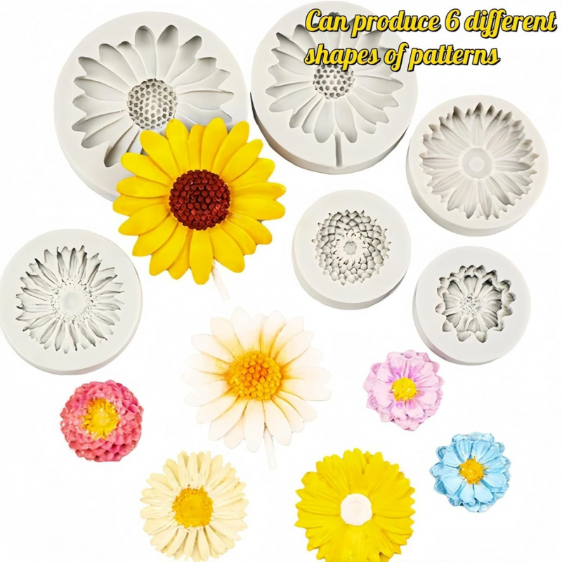 6 Pieces，Sunflower Daisy Silic - Resin Craft Ideas ulasan dan harga