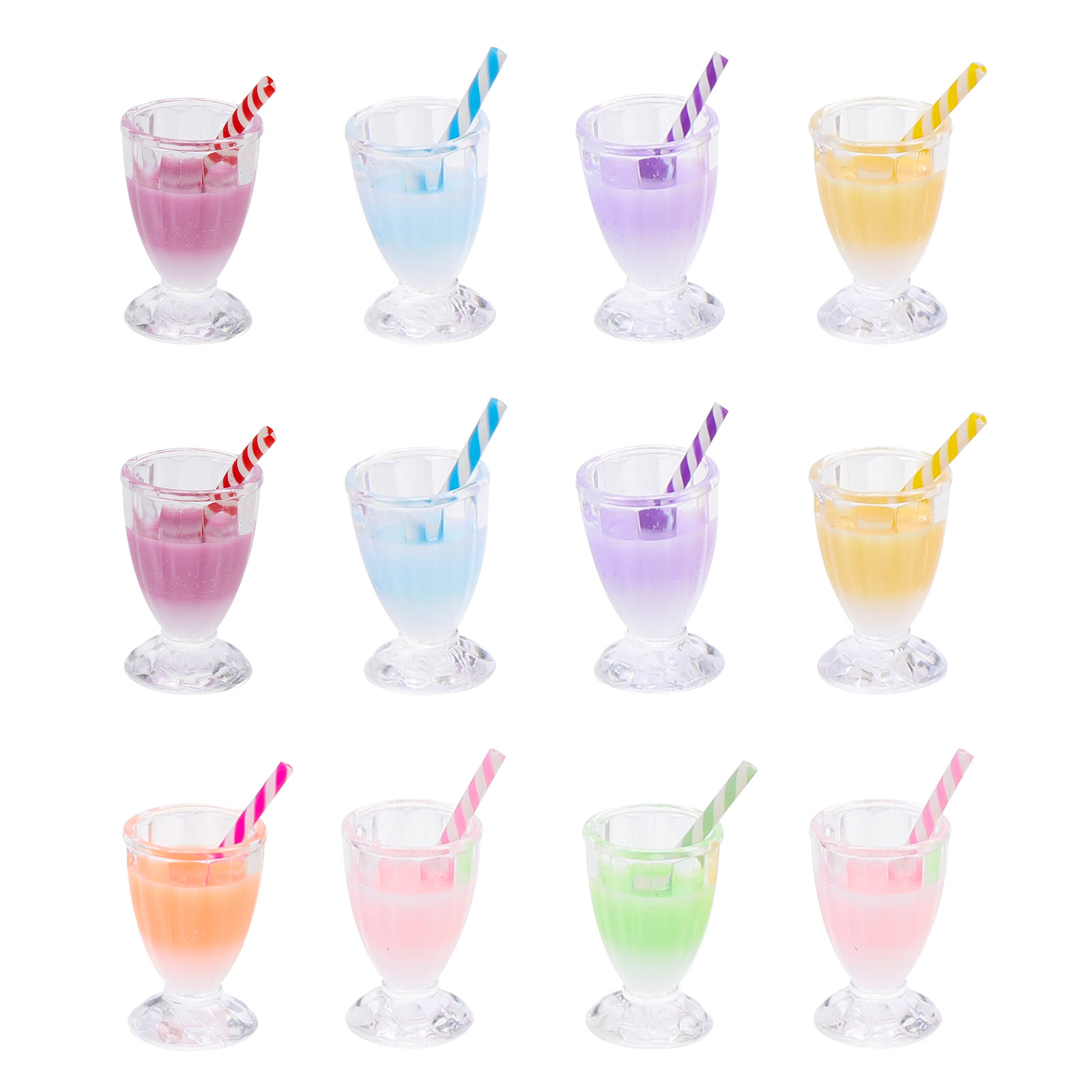 12Pcs Milky Tea Bottle Charms  - Resin Crafts Diy ulasan dan harga