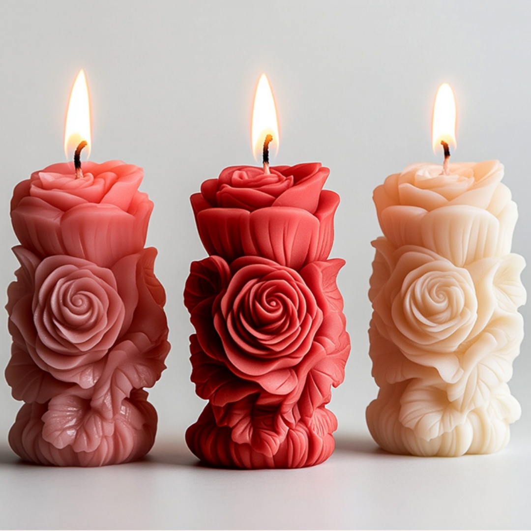 3D Rose Flower Shaped Candle S - Resin Craft Ideas ulasan dan harga