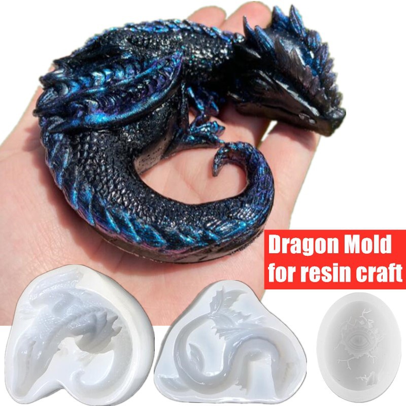 3 Styles Mirror Sleepy Dragon  - Resin Craft Supplies ulasan dan harga