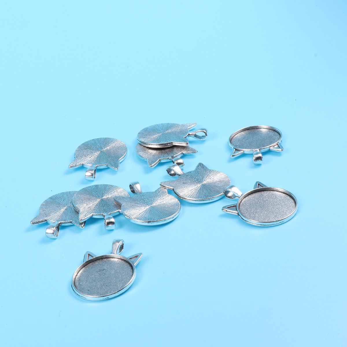 10Pcs Cat Ear Bezel Pendant Tr - Resin Crafts Diy ulasan dan harga