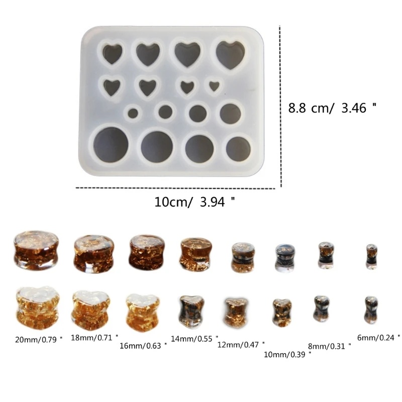 Dual Shaped Round & Heart Ear  - Resin Craft Supplies ulasan dan harga