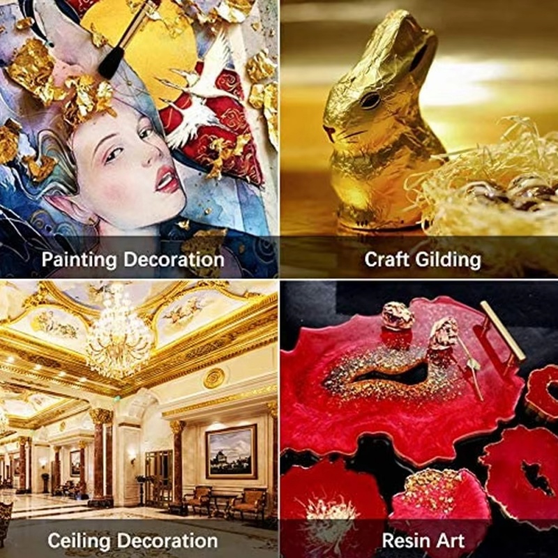 100pcs Imitation Gold Sliver C - Gold Foil Flakes ulasan dan harga