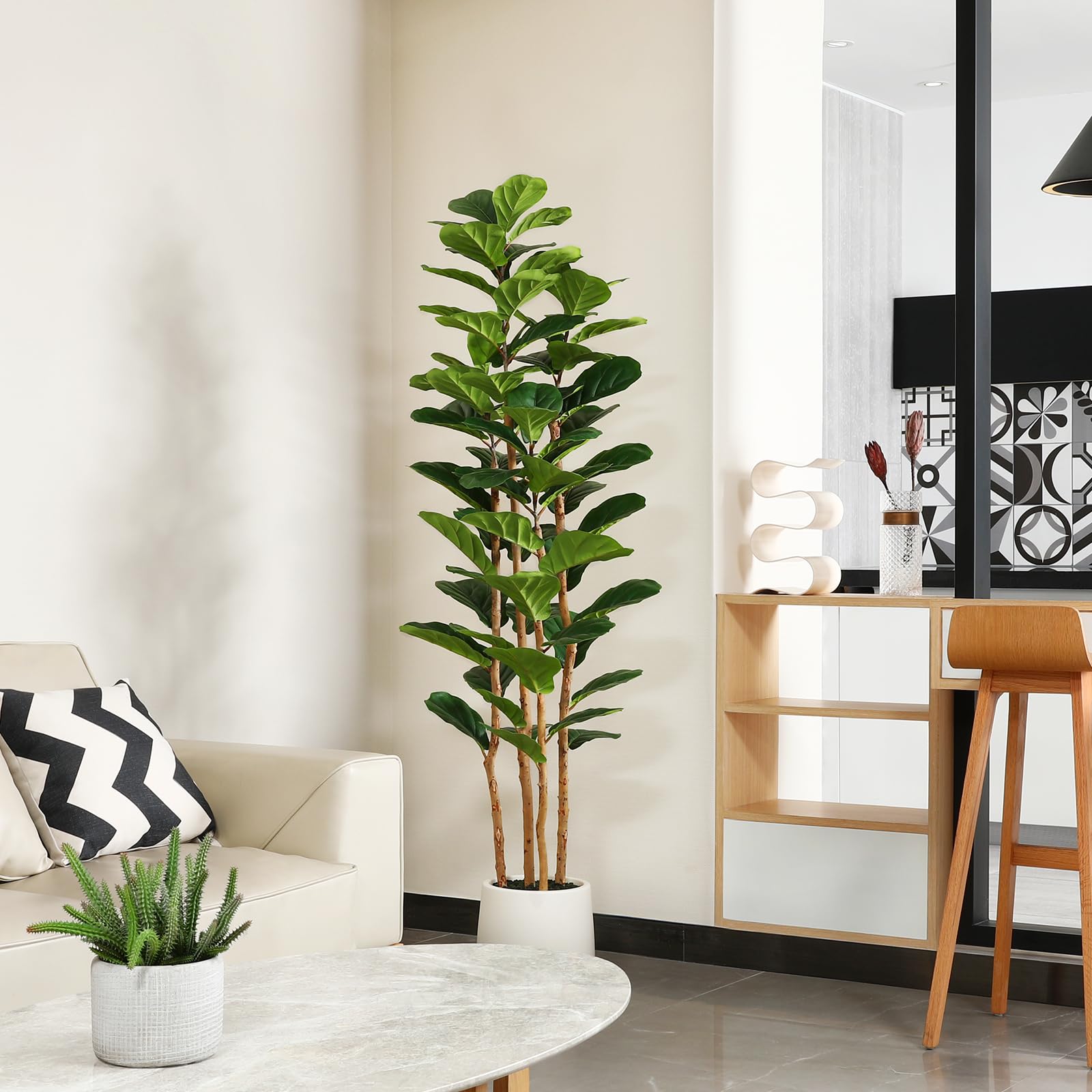 Artificial Fiddle Leaf Fig Tre - Terrarium Moss Art ulasan dan harga